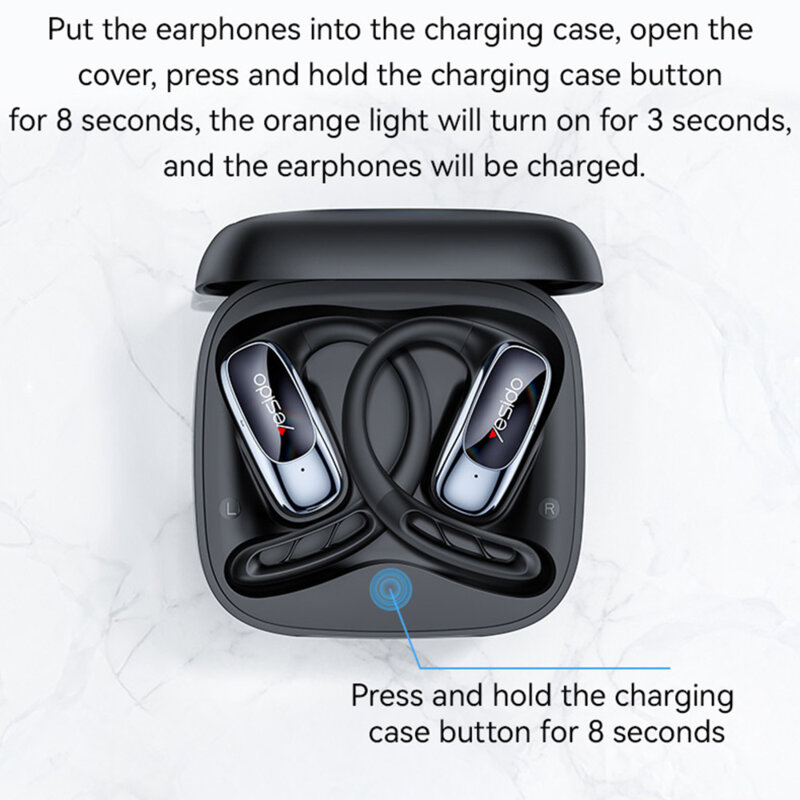 Casti Bluetooth open-ear Yesido YSP24, Type-C, 400mAh, negru