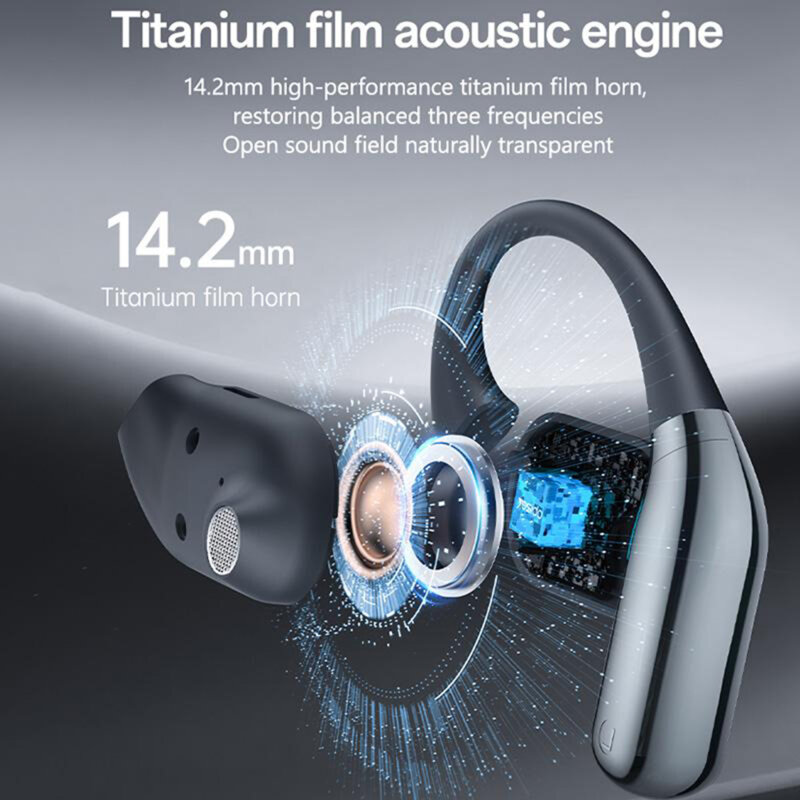 Casti open-ear Bluetooth 5.4 Yesido YSP26, LCD, 500mAh, negru