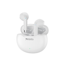 Casti Bluetooth half-in-ear Noise Cancelling TWS21, 320mAh, alb