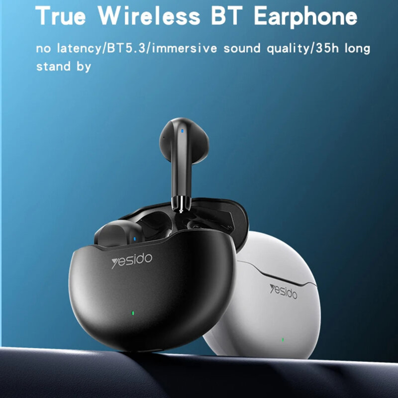 Casti Bluetooth half-in-ear Noise Cancelling TWS21, 320mAh, negru
