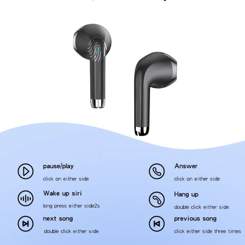 Casti Bluetooth half-in-ear Noise Cancelling TWS21, 320mAh, negru