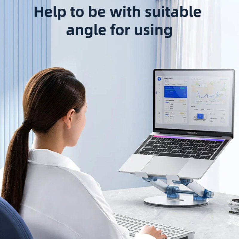 Suport laptop reglabil de birou Yesido LP06, argintiu