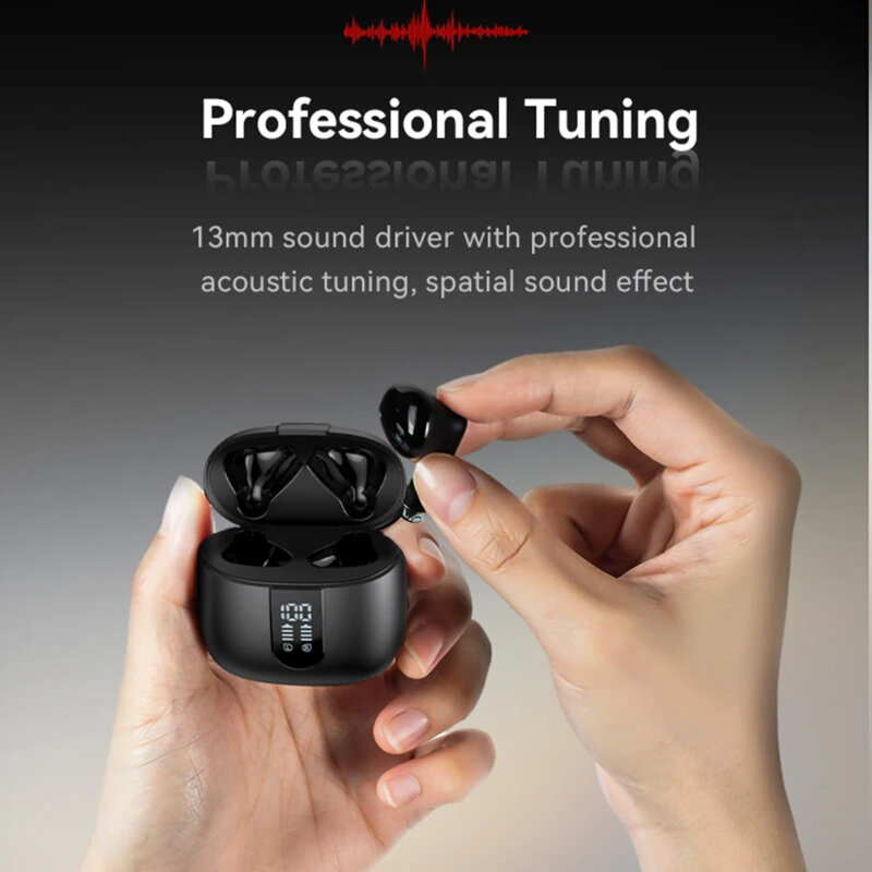 Casti Bluetooth cu display LED, touch Yesido TWS22, 400mAh, negru