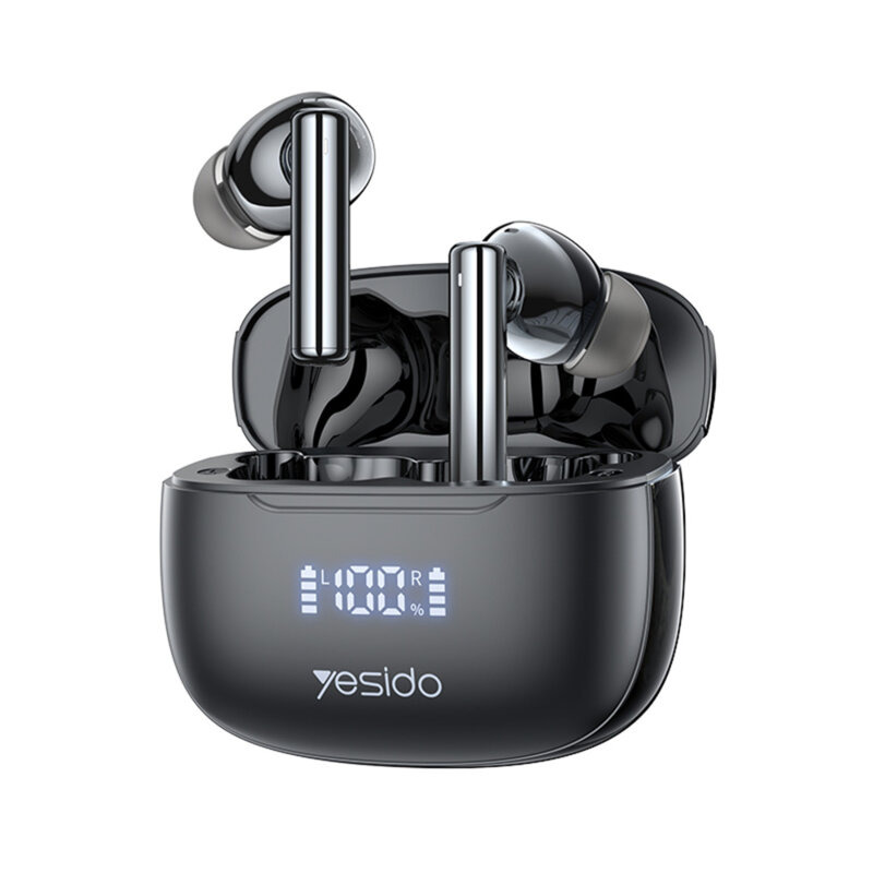 Casti Bluetooth in-ear cu control tactil TWS23, 300mAh, negru