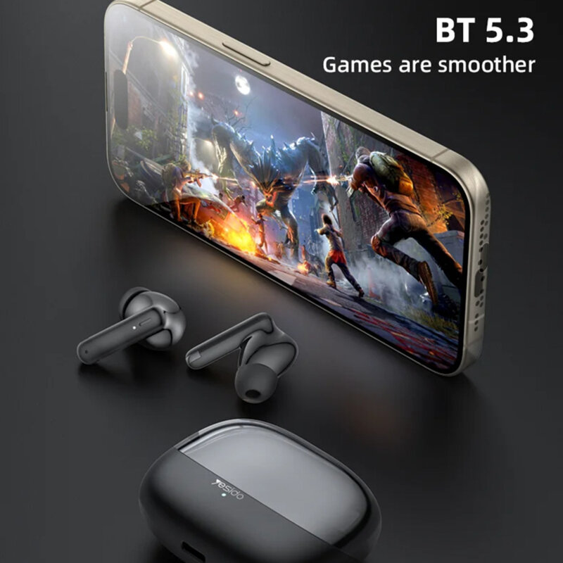 Casti Bluetooth True Wireless Yesido TWS26, 250mAh, negru
