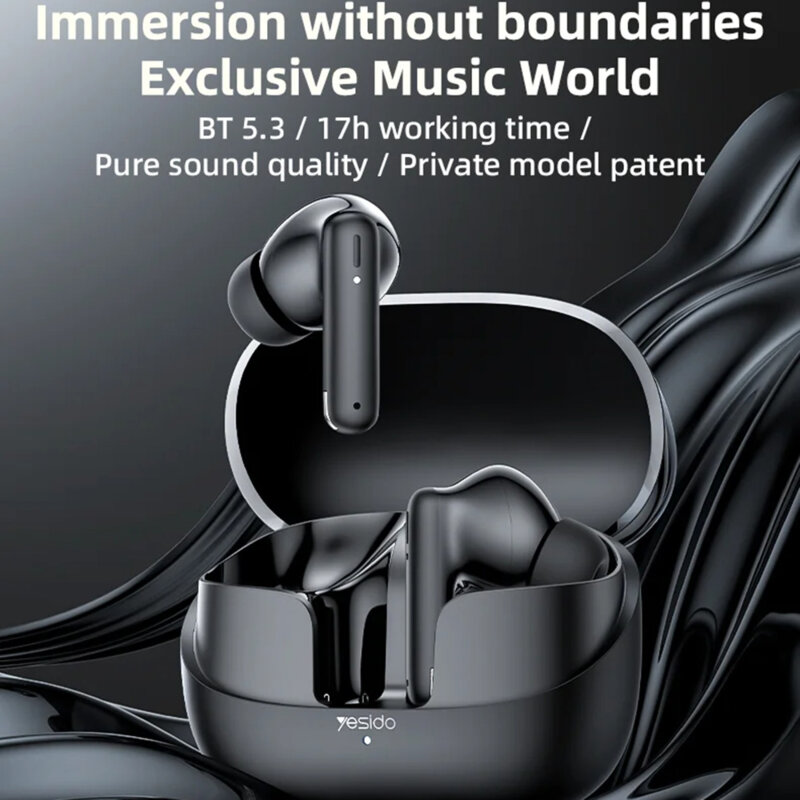 Casti Bluetooth True Wireless Yesido TWS26, 250mAh, negru