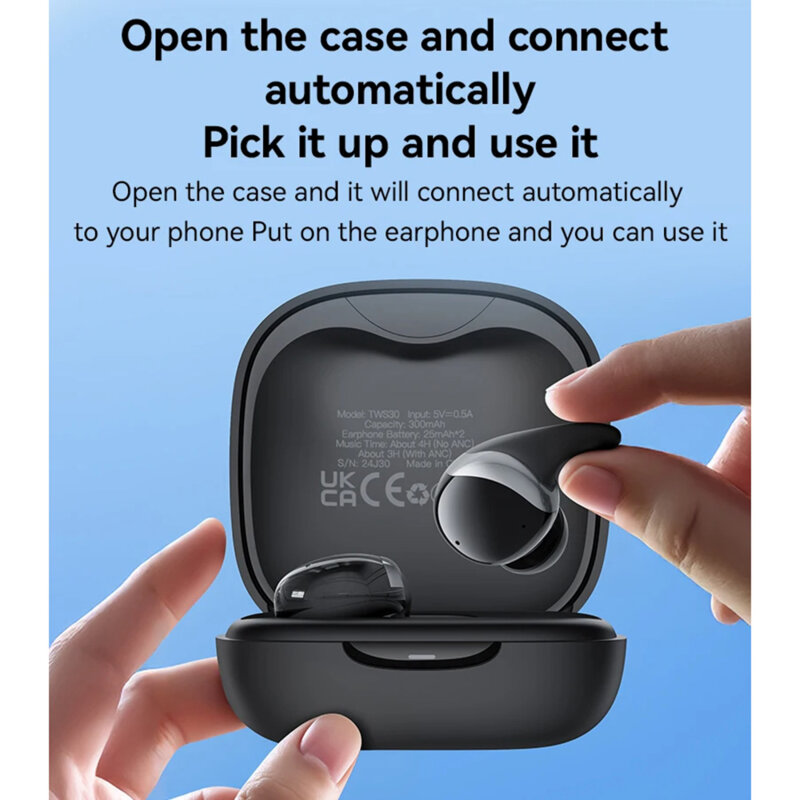 Casti in-ear TWS Bluetooth 5.3 cu ANC Yesido TWS30, 300mAh, negru