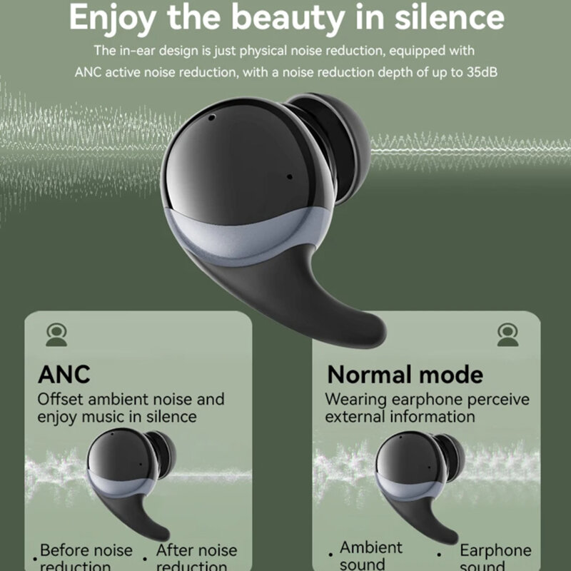 Casti in-ear TWS Bluetooth 5.3 cu ANC Yesido TWS30, 300mAh, negru