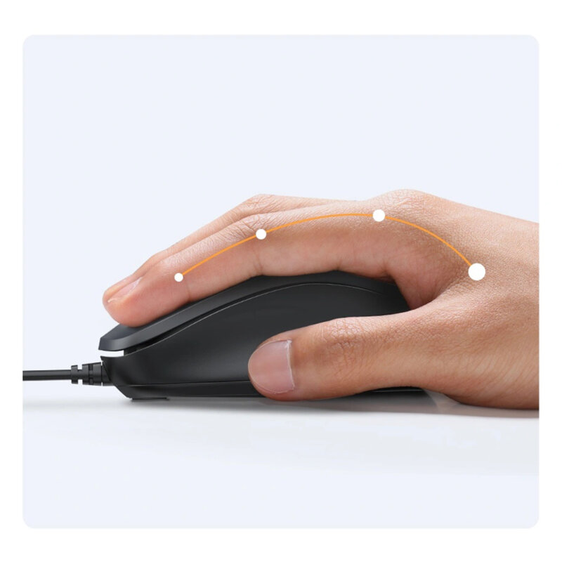 Mouse cu fir pentru laptop, PC 1200 DPI Ugreen, 1.5m, negru, 90789