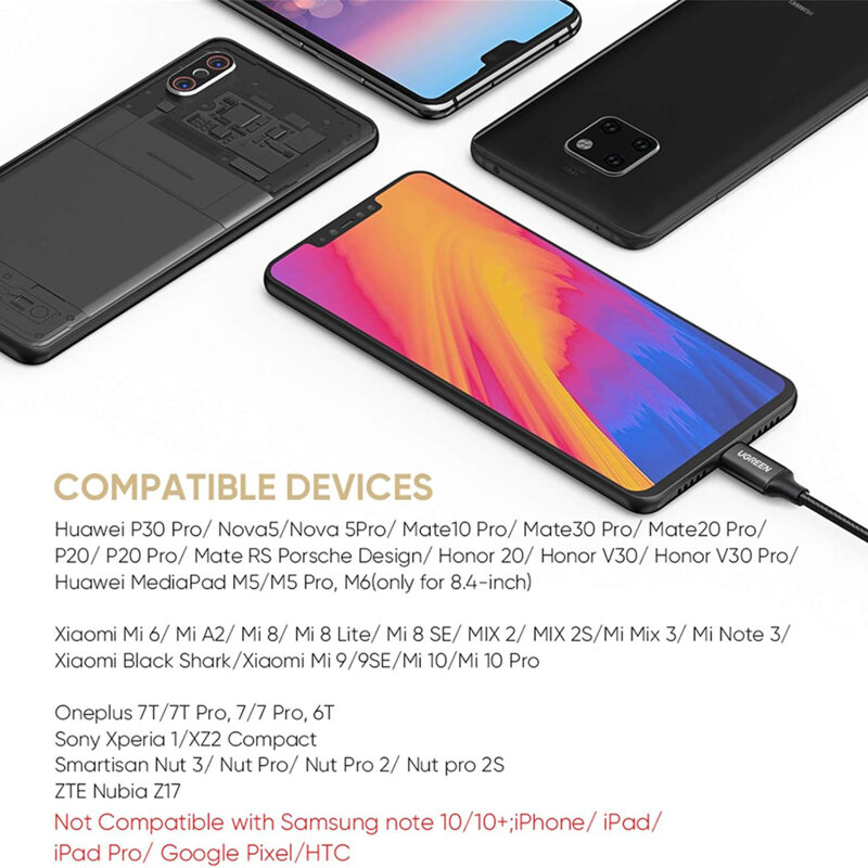 Adaptor audio Ugreen, convertor Type-C la Jack 3.5mm, negru, 70858