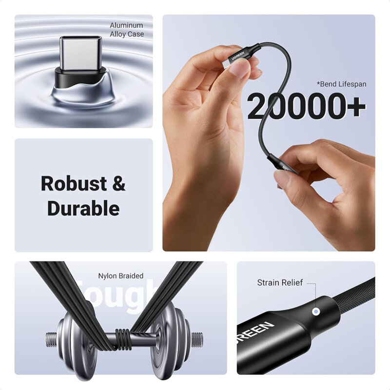 Adaptor audio Ugreen AV161, convertor Type-C la Jack 3.5mm, negru, 50631