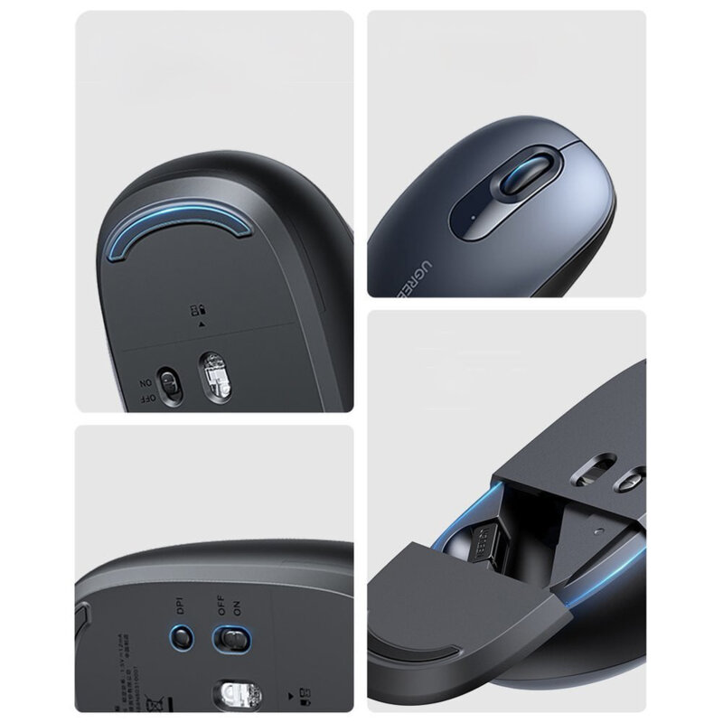 Mouse wireless pentru laptop, PC Ugreen, 2400DPI, albastru, 90550