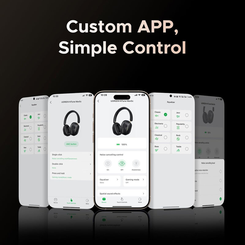 Casti wireless Bluetooth V5.4 Noise Cancelling Ugreen, negru, 35757