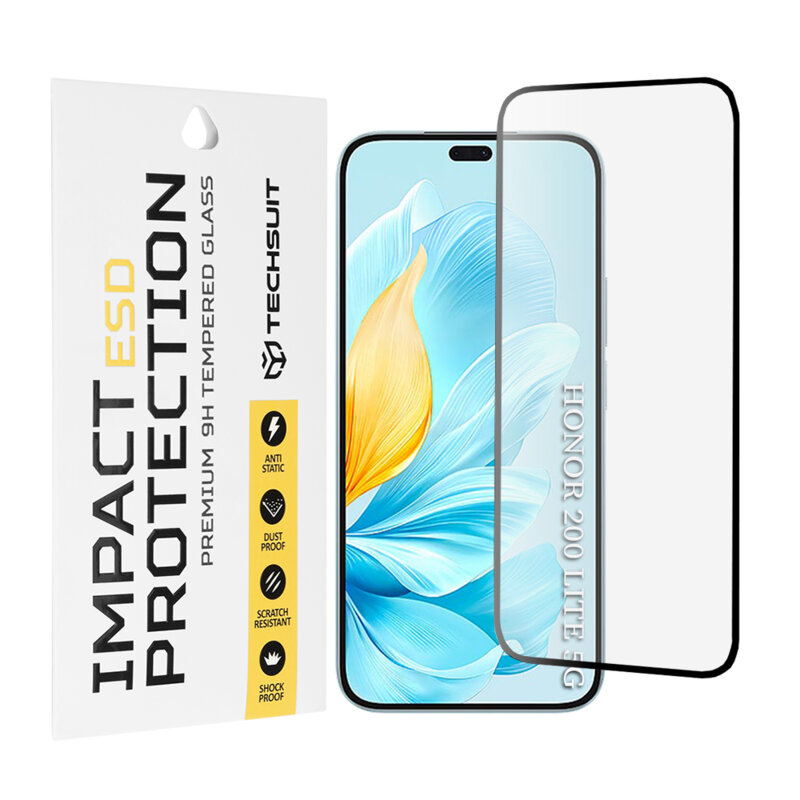 Folie sticla Honor 200 Lite Techsuit ESD Glass, negru