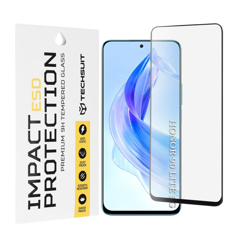 Folie sticla Honor 90 Lite Techsuit ESD Glass, negru