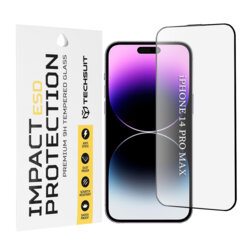 Folie sticla iPhone 14 Pro Max Techsuit ESD Glass, negru