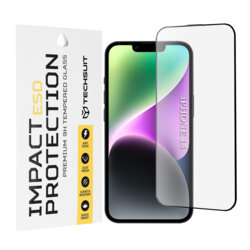 Folie sticla iPhone 14 Techsuit ESD Glass, negru