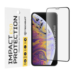 Folie sticla iPhone XS Max Techsuit ESD Glass, negru