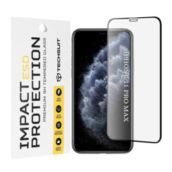 Folie sticla iPhone 11 Pro Max Techsuit ESD Glass, negru