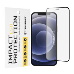 Folie sticla iPhone 12 Techsuit ESD Glass, negru