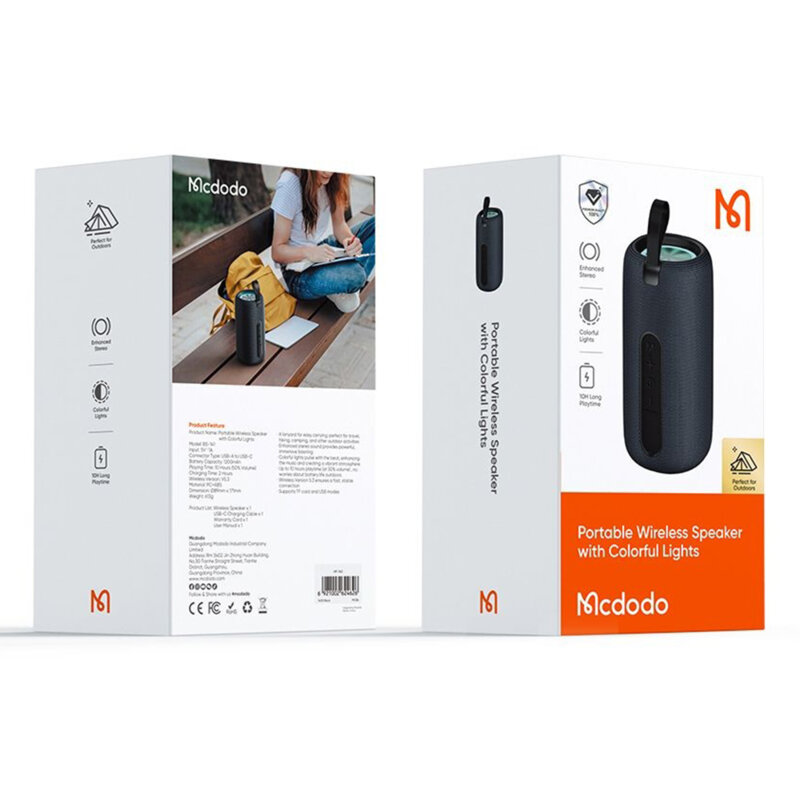 Boxa portabila Bluetooth cu lumini colorate, Mcdodo BS-1410