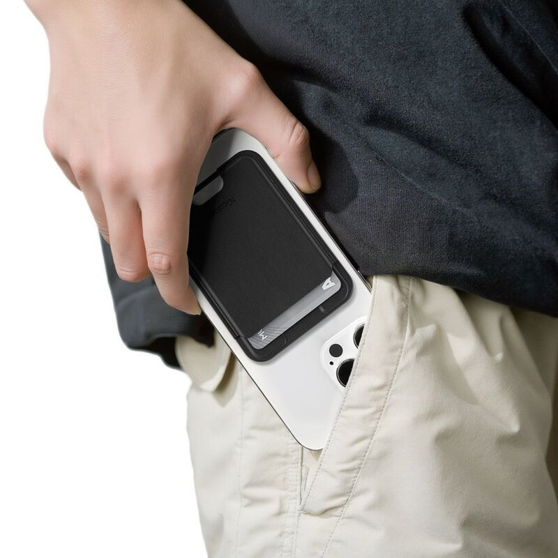 Portofel magnetic piele eco pentru carduri Mcdodo Napa, negru