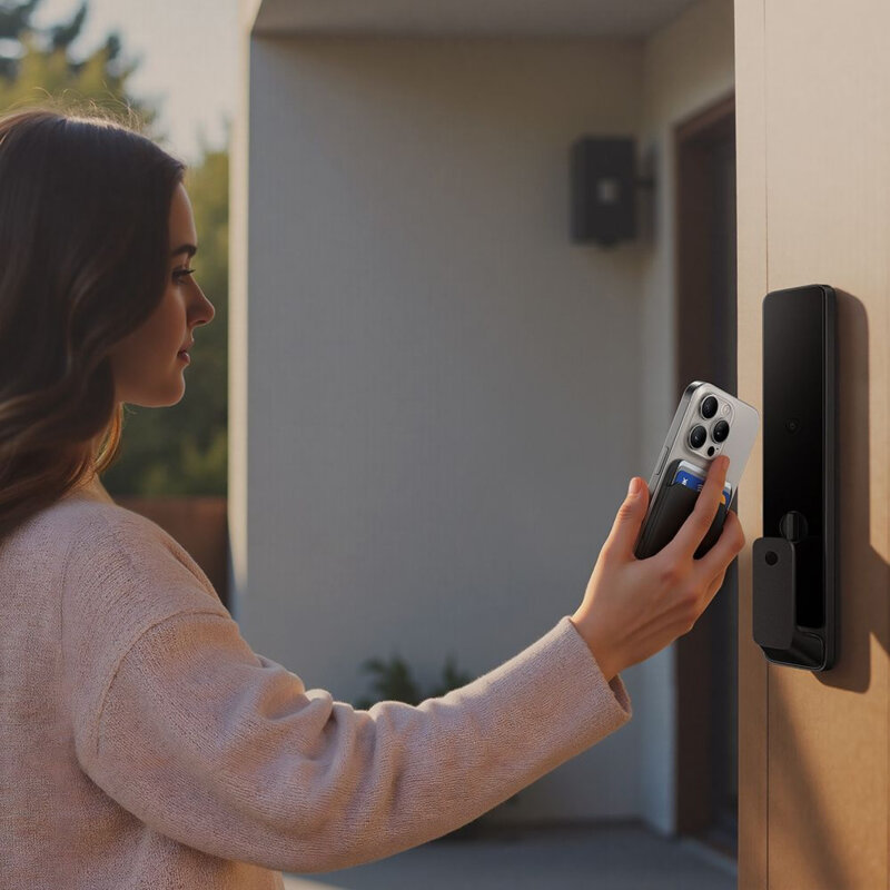 Portofel magnetic piele eco pentru carduri Mcdodo Napa, negru