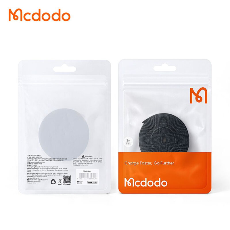 Banda organizare cabluri velcro, Mcdodo VS-0960, 1m, negru