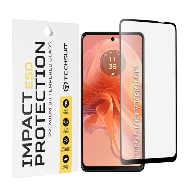 Folie sticla Motorola Moto G04 Techsuit ESD Glass, negru
