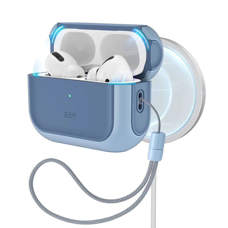 Husa Apple AirPods Pro 3 ESR Orbit Hybrid HaloLock, bleu
