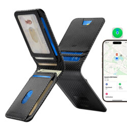 Portofel MagSafe din piele eco, Find My, RFID ESR HaloLock, carbon