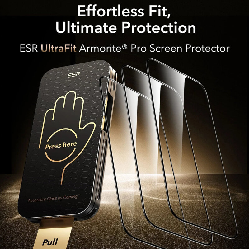Pachet folie ESR Gorilla Glass iPhone 17 Pro Max - accesorii incluse