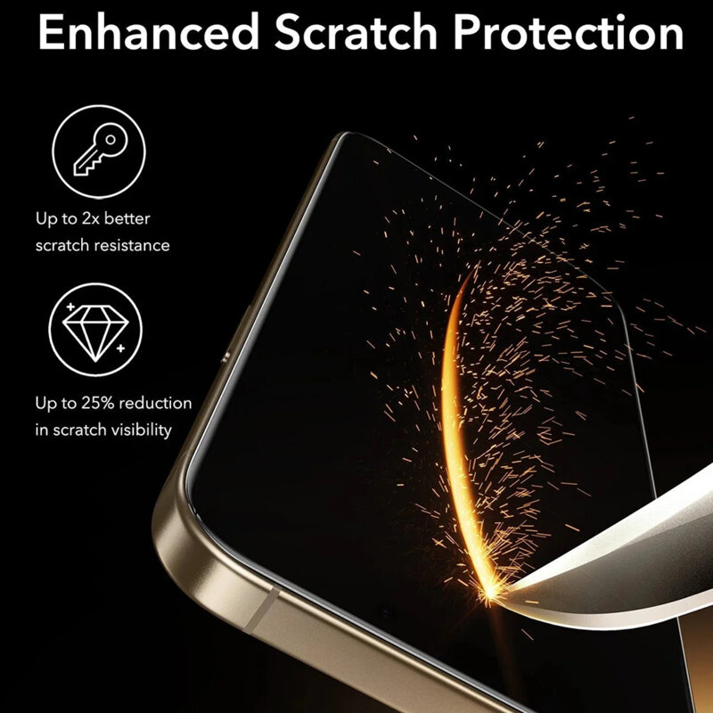 [Pachet 3x] Folie sticla iPhone 17 Pro ESR Corning Gorilla Glass UltraFit™, negru