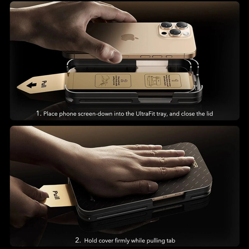 [Pachet 3x] Folie sticla iPhone 16 Pro ESR Corning Corning Gorilla Glass UltraFit™, transparenta