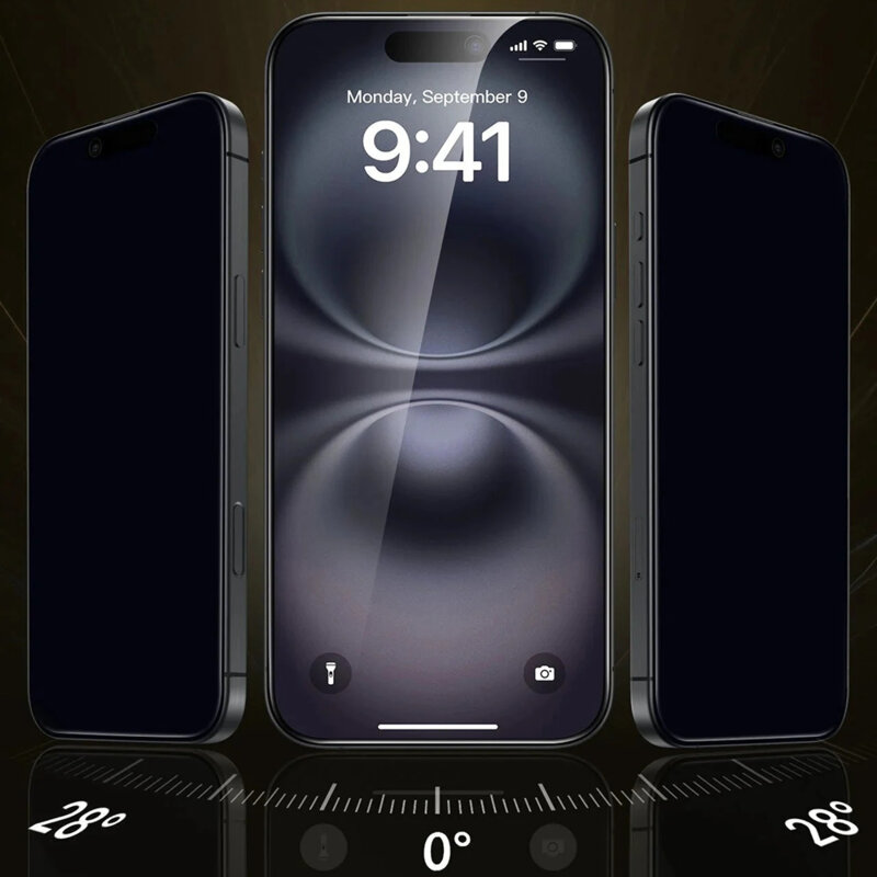 [Pachet 3x] Folie sticla iPhone 17 Pro Max ESR Corning Gorilla Glass UltraFit Privacy™, negru