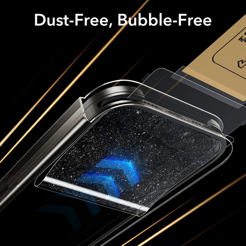 [Pachet 3x] Folie sticla iPhone 17 Pro Max ESR Corning Gorilla Glass UltraFit Privacy™, negru