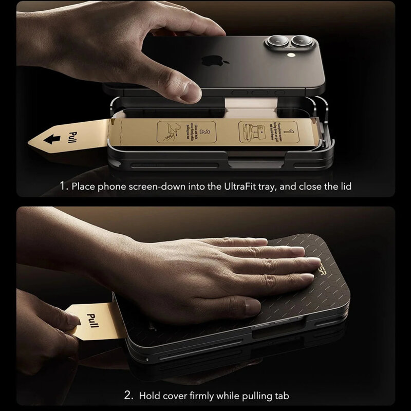 [Pachet 3x] Folie sticla iPhone 17 ESR Corning Gorilla Glass UltraFit Privacy™, negru