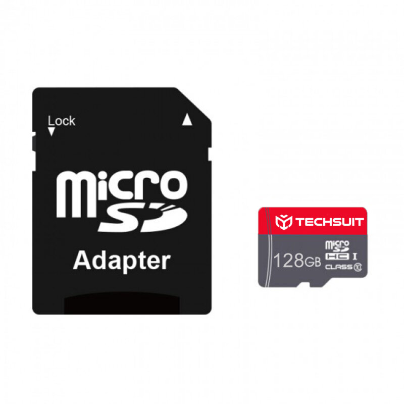 Card memorie 32GB MicroSDHC + adaptor Techsuit THCM26, rosu
