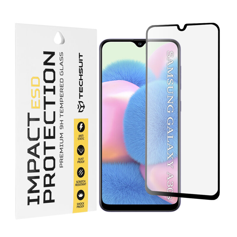 Folie sticla Samsung Galaxy A30s Techsuit ESD Glass, negru