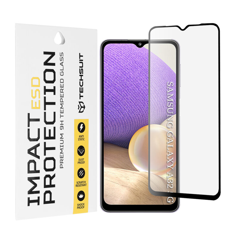 Folie sticla Samsung Galaxy A32 5G Techsuit ESD Glass, negru