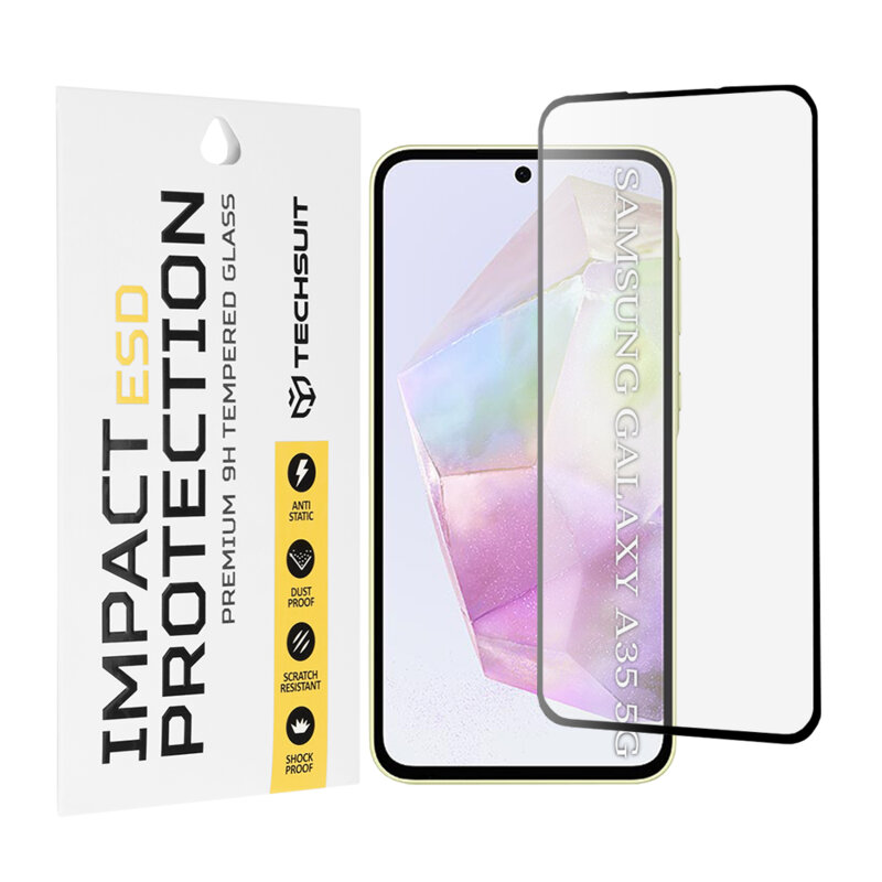 Folie sticla Samsung Galaxy A35 5G Techsuit ESD Glass, negru
