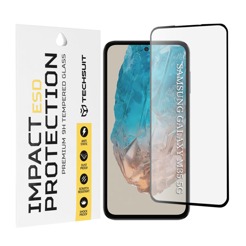 Folie sticla Samsung Galaxy M35 Techsuit ESD Glass, negru