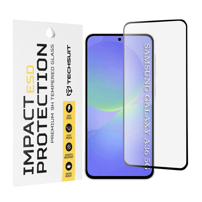Folie sticla Samsung Galaxy A36 5G Techsuit ESD Glass, negru