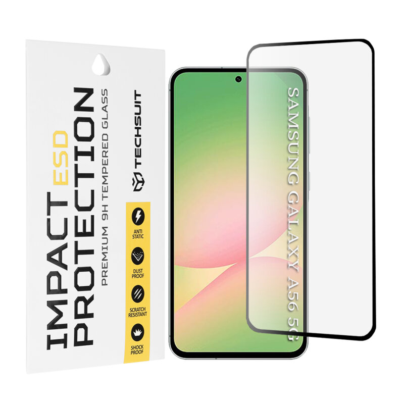 Folie sticla Samsung Galaxy A56 5G Techsuit ESD Glass, negru