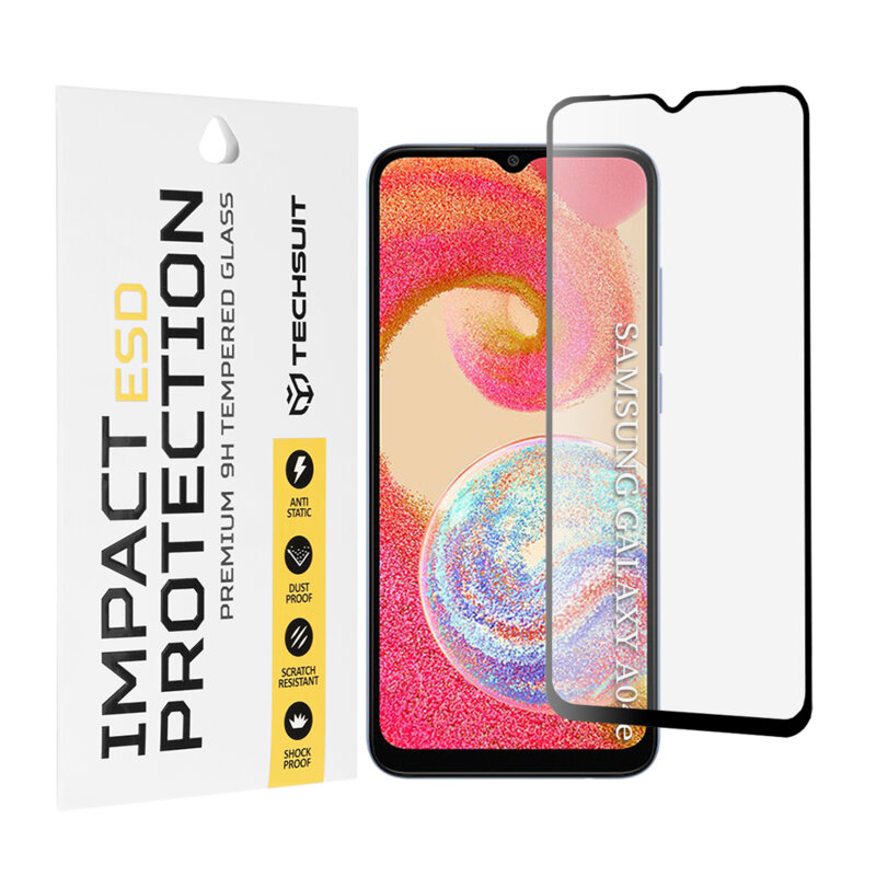Folie sticla Samsung Galaxy A04e Techsuit ESD Glass, negru