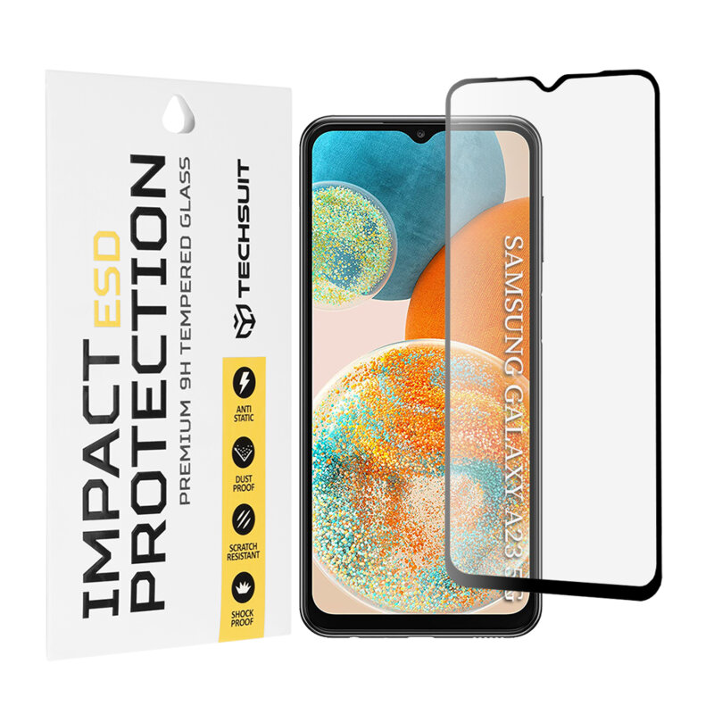 Folie sticla Samsung Galaxy A23 5G Techsuit ESD Glass, negru