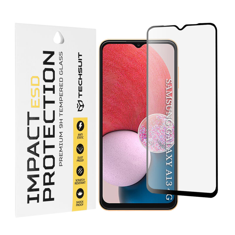 Folie sticla Samsung Galaxy A13 4G Techsuit ESD Glass, negru