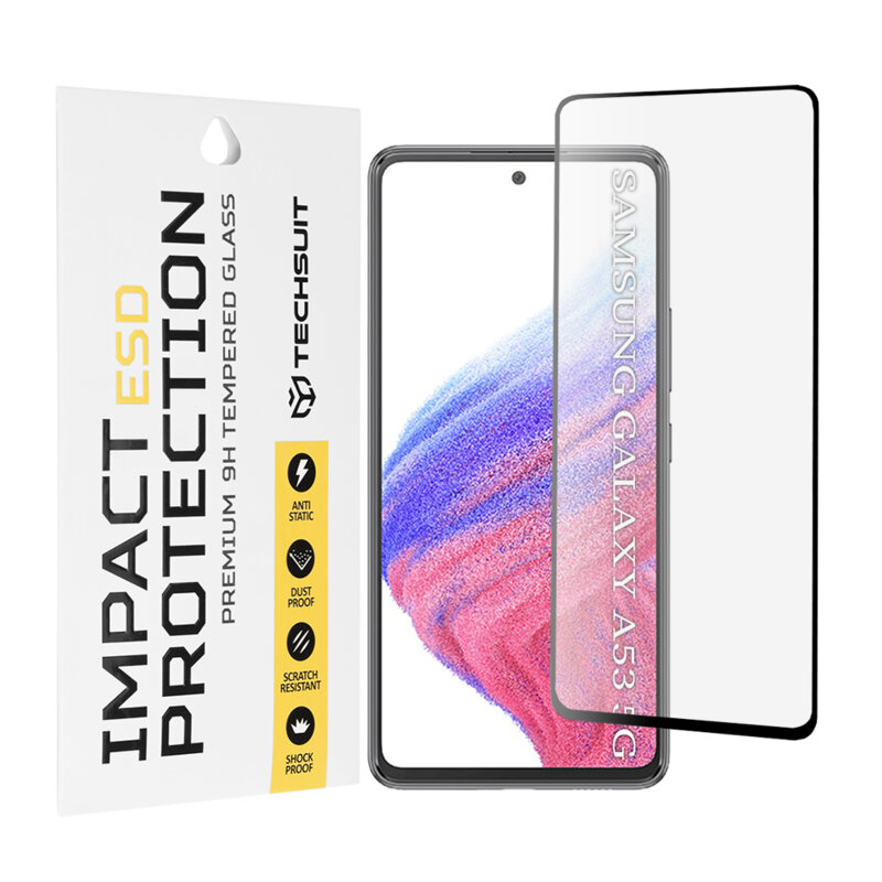 Folie sticla Samsung Galaxy A53 5G Techsuit ESD Glass, negru