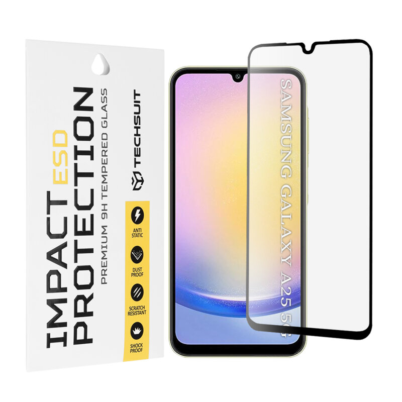 Folie sticla Samsung Galaxy A25 5G Techsuit ESD Glass, negru