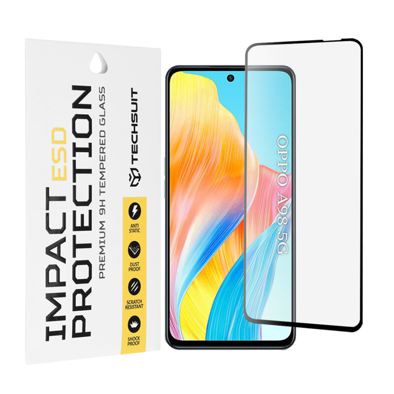 Folie sticla Oppo A98 5G Techsuit ESD Glass, negru